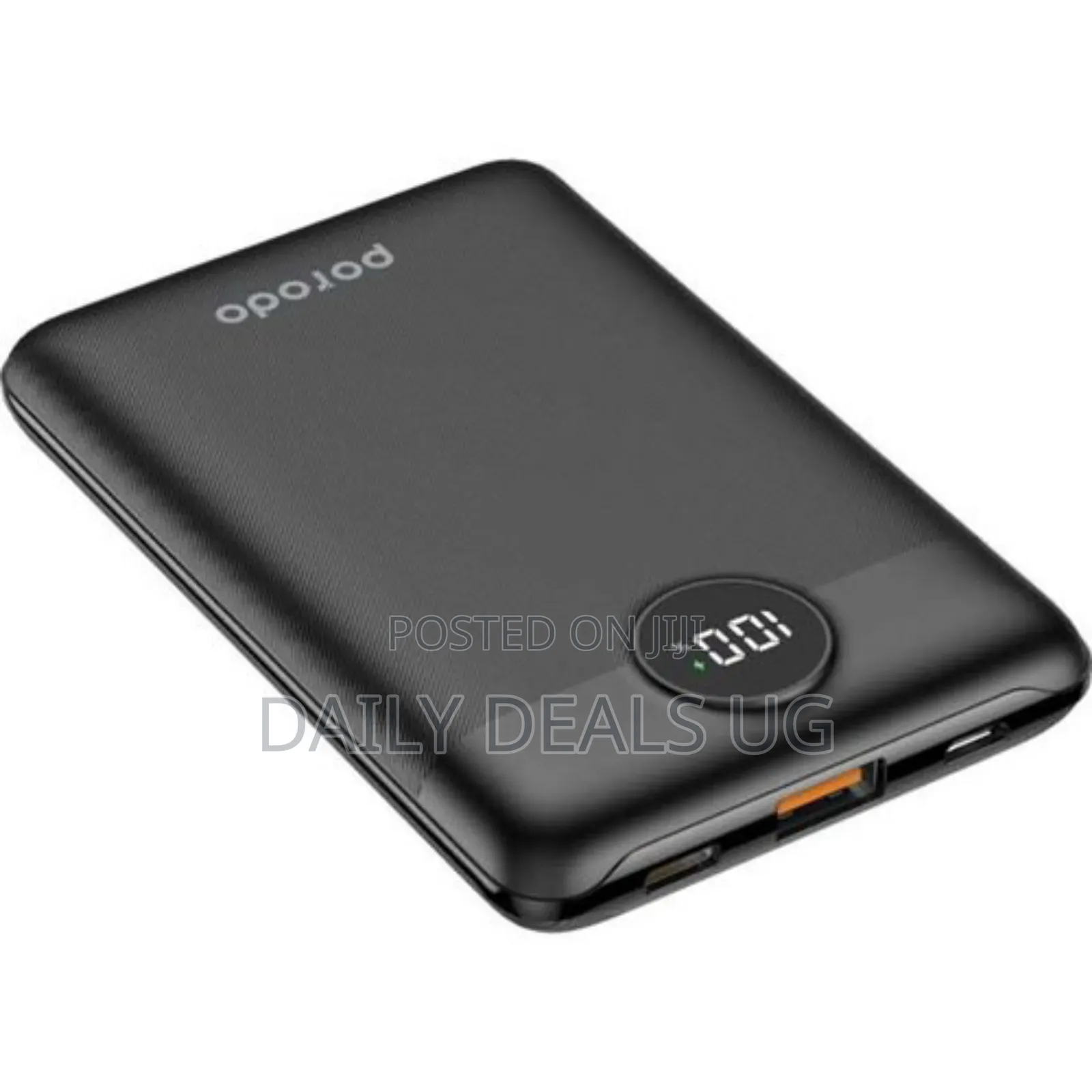 Porodo Super Slim Portable Power Bank 10000 Mah -Black