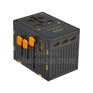Porodo Travel Universal Charger, Dual Fuse, Pd 65w, 4 Usb-C,
