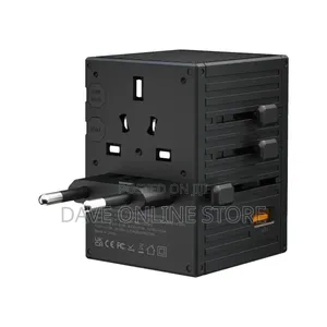 Porodo Travel Universal Charger, Dual Fuse, Pd 65w, 4 Usb-C,
