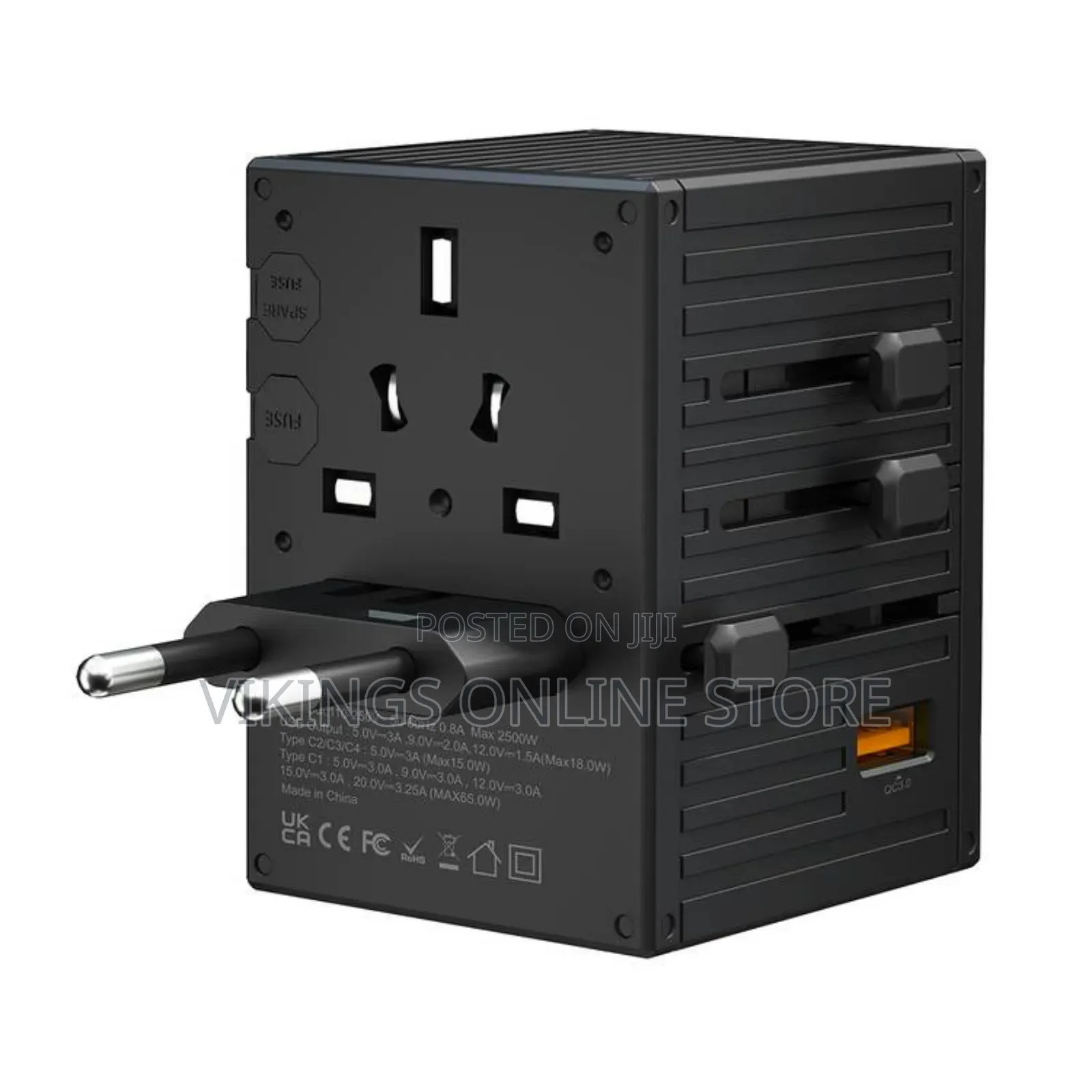 Porodo Travel Universal Charger, Dual Fuse, Pd 65w, - Black