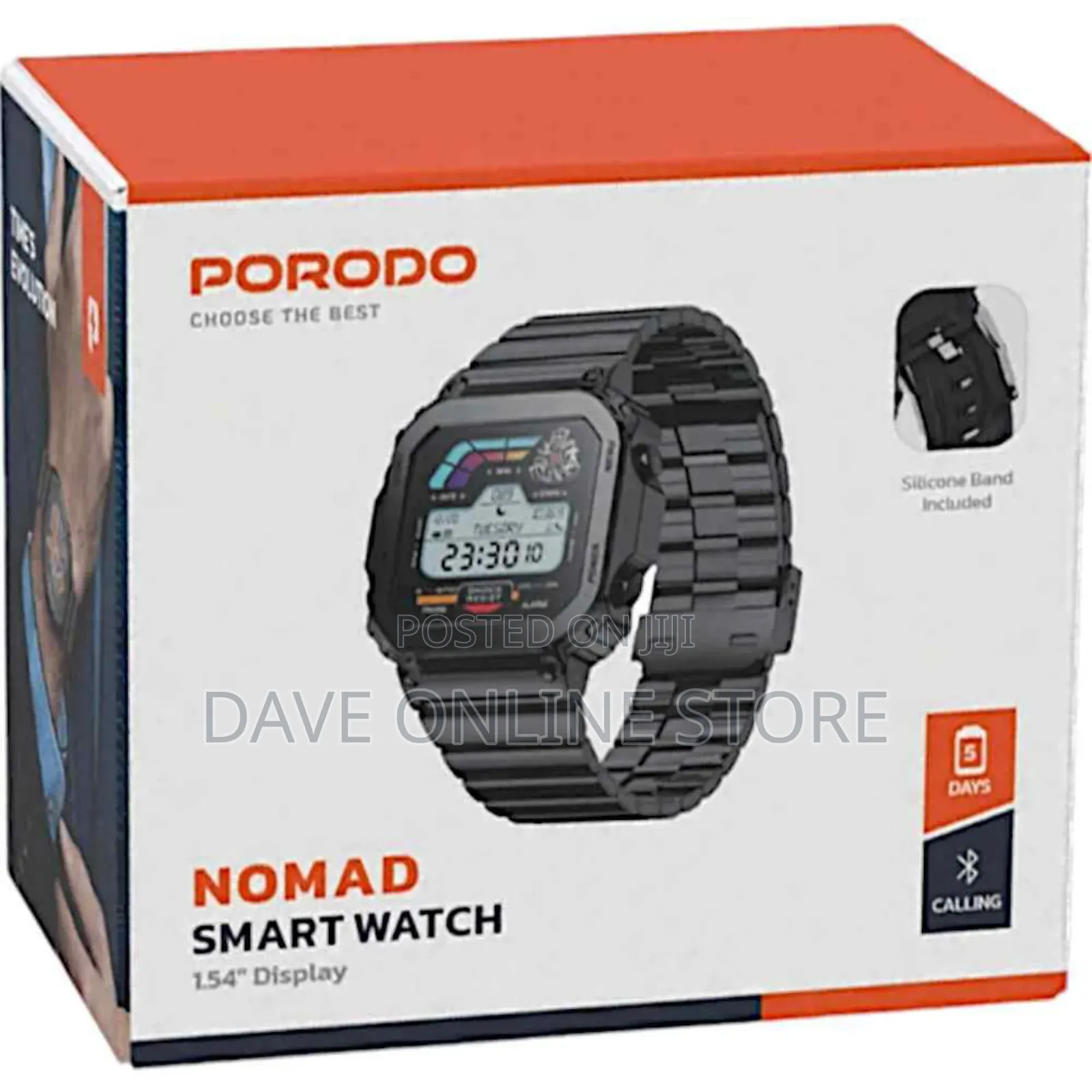 Porodo Nomad Smart Watch Black. 1.54'' Display