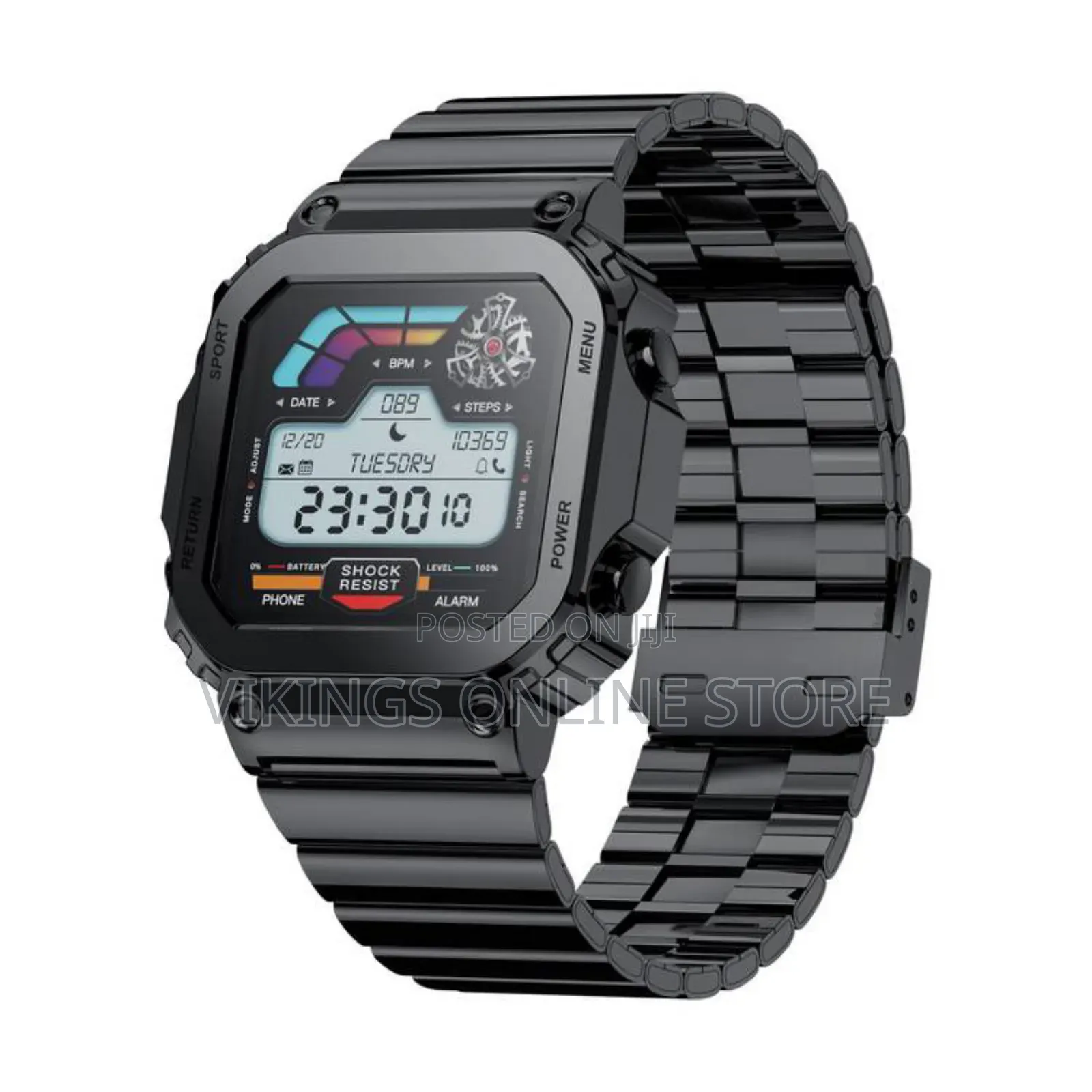 Porodo Nomad Smart Watch, 1.54" Screen, 290mah - Black