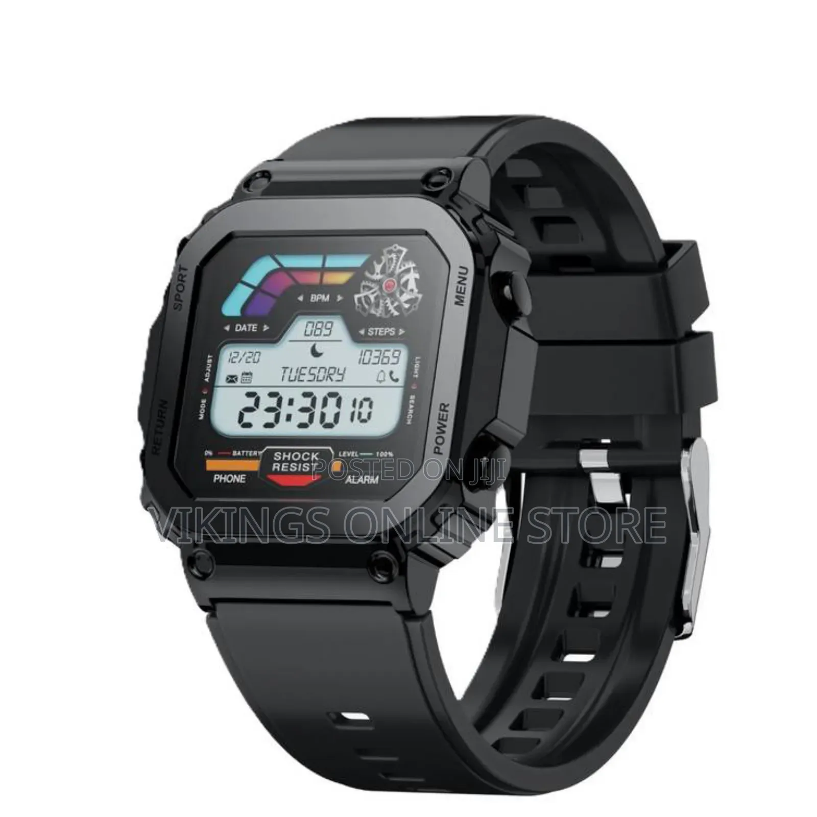 Porodo Nomad Smart Watch, 1.54" Screen, 290mah - Black