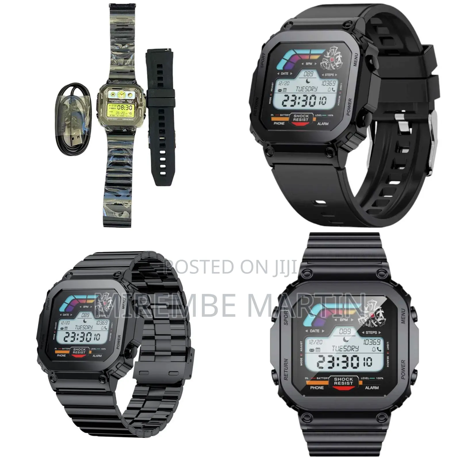 Porodo Nomad Smart Watch, 1.54"Black