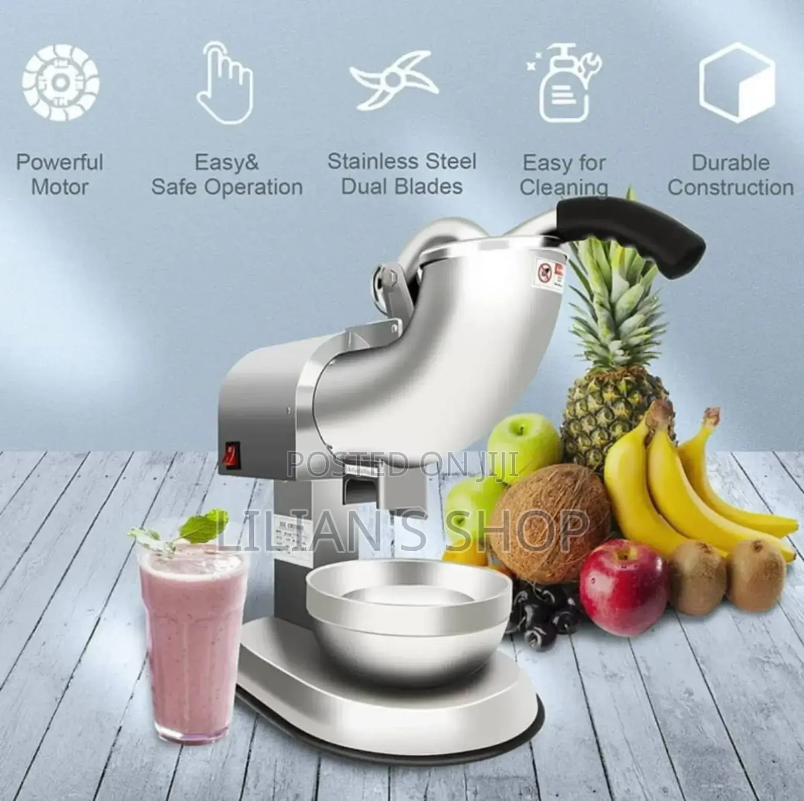 Double Blade Electric Ice Shaver Crusher Machine