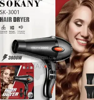 Sokany Professional Hair Dryer 3000w Black Sk-3001