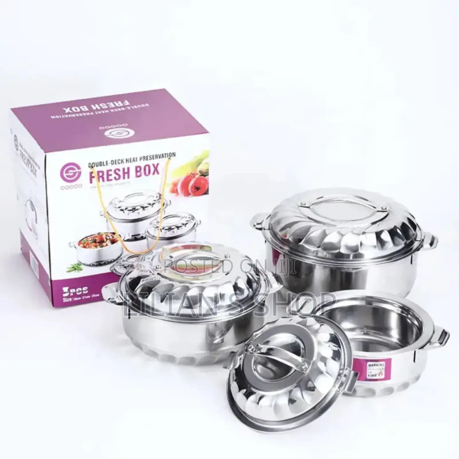 4pcs Stainless Steel Food Warming Dishes Lunch Boxes