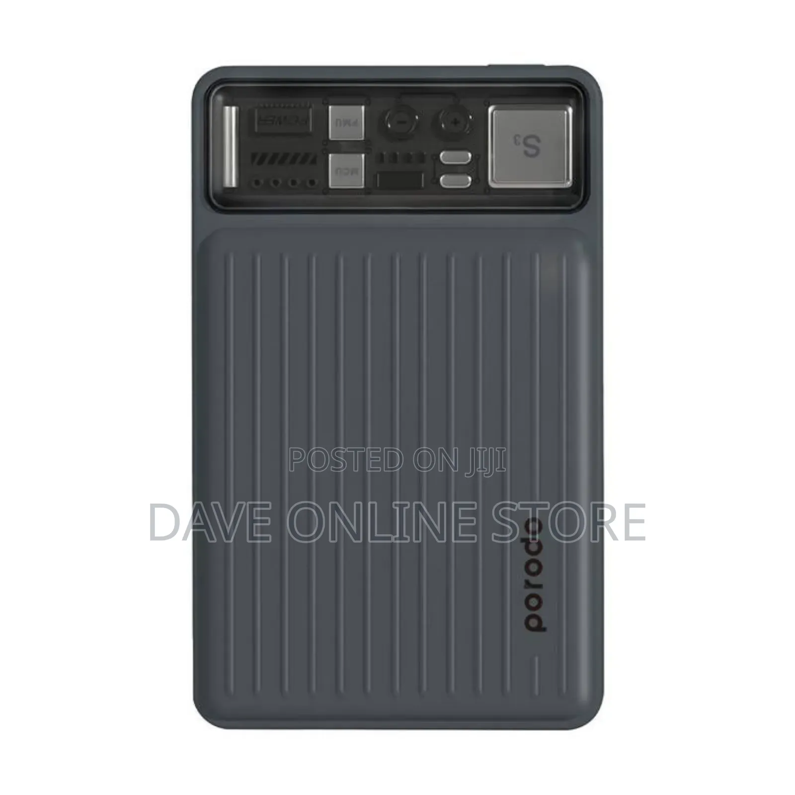 Porodo 10000mah Power Bank With Built-in Type-C - Black