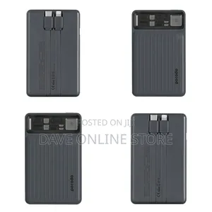 Porodo 10000mah Power Bank With Built-in Type-C - Black