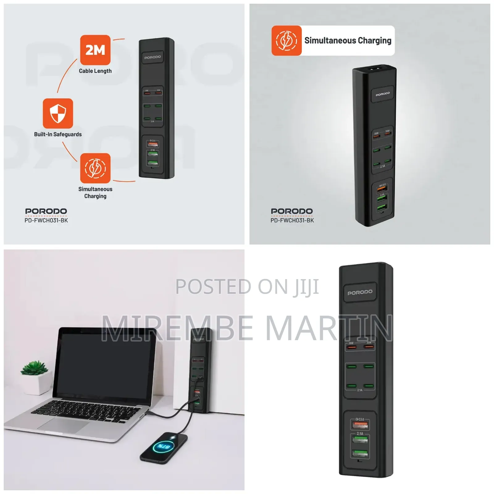 Porodo 85w Multi-Port Usb Charging Hub - Fast Charging