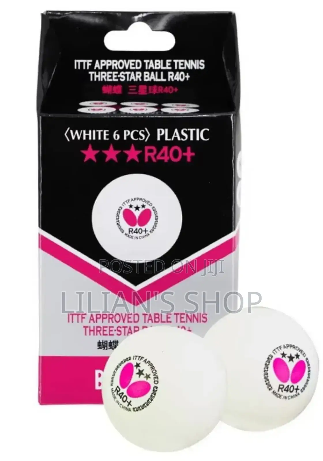 Butterfly R40 Table Tennis Balls 6pcs 
