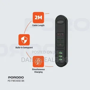 Porodo 50w Multi-Port Usb Charging Hub - Black