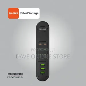 Porodo 50w Multi-Port Usb Charging Hub 6 Port Usb-C - Black