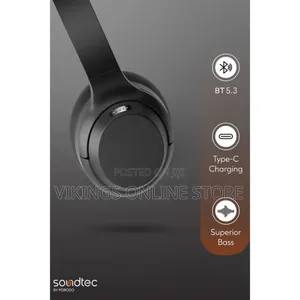 Porodo Soundtec Hush Wireless Anc Headphone - Black