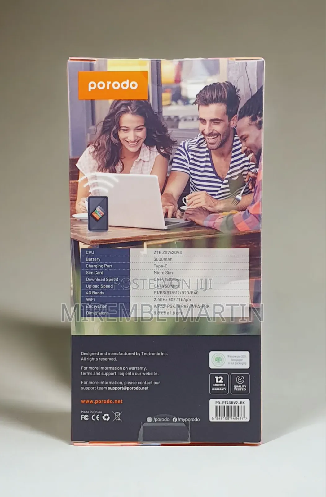 Porodo 4g/Lte High-Speed Pocket Router Sku : 33012