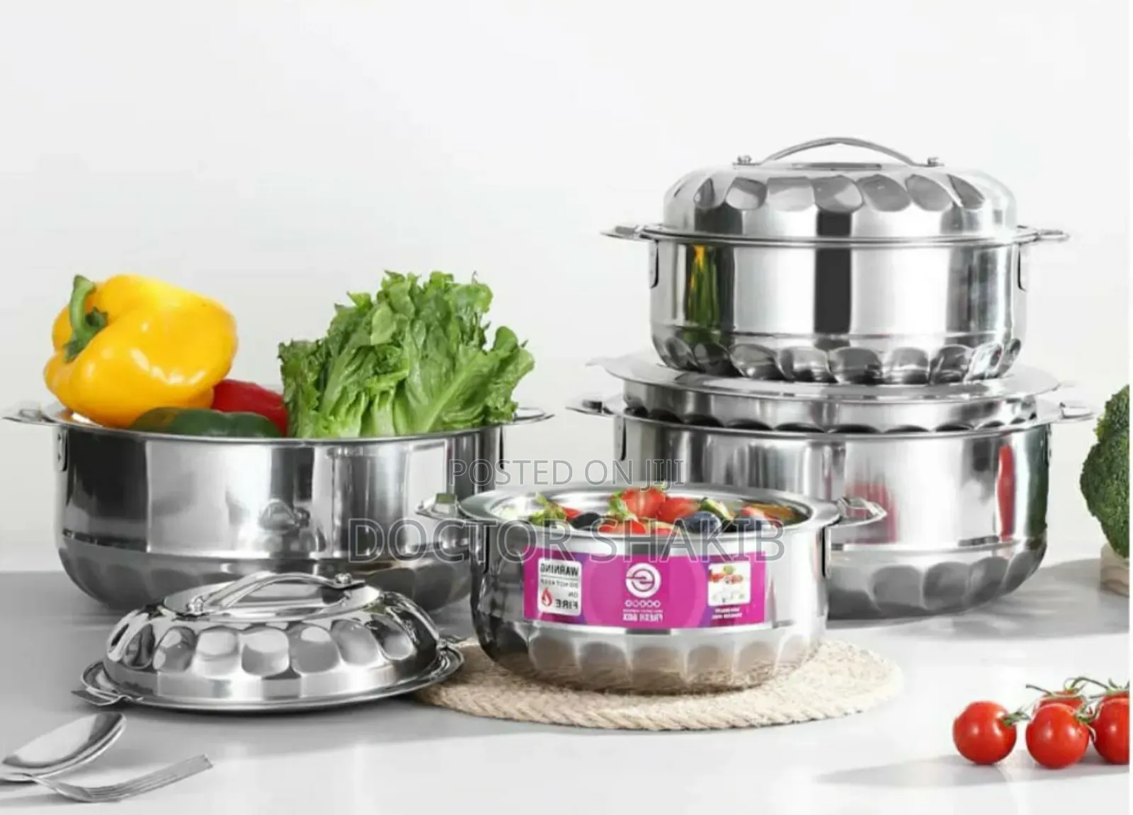Stainless Steel Food Warming Dishes Lunch Boxes - 4pcs