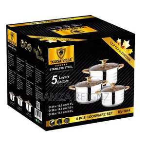 3pcs Set Stainless Steel 5-layer Bottom Soup Pot