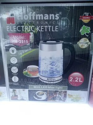 Hoffman 2.2l Glass Electric Kettle With Led Lights