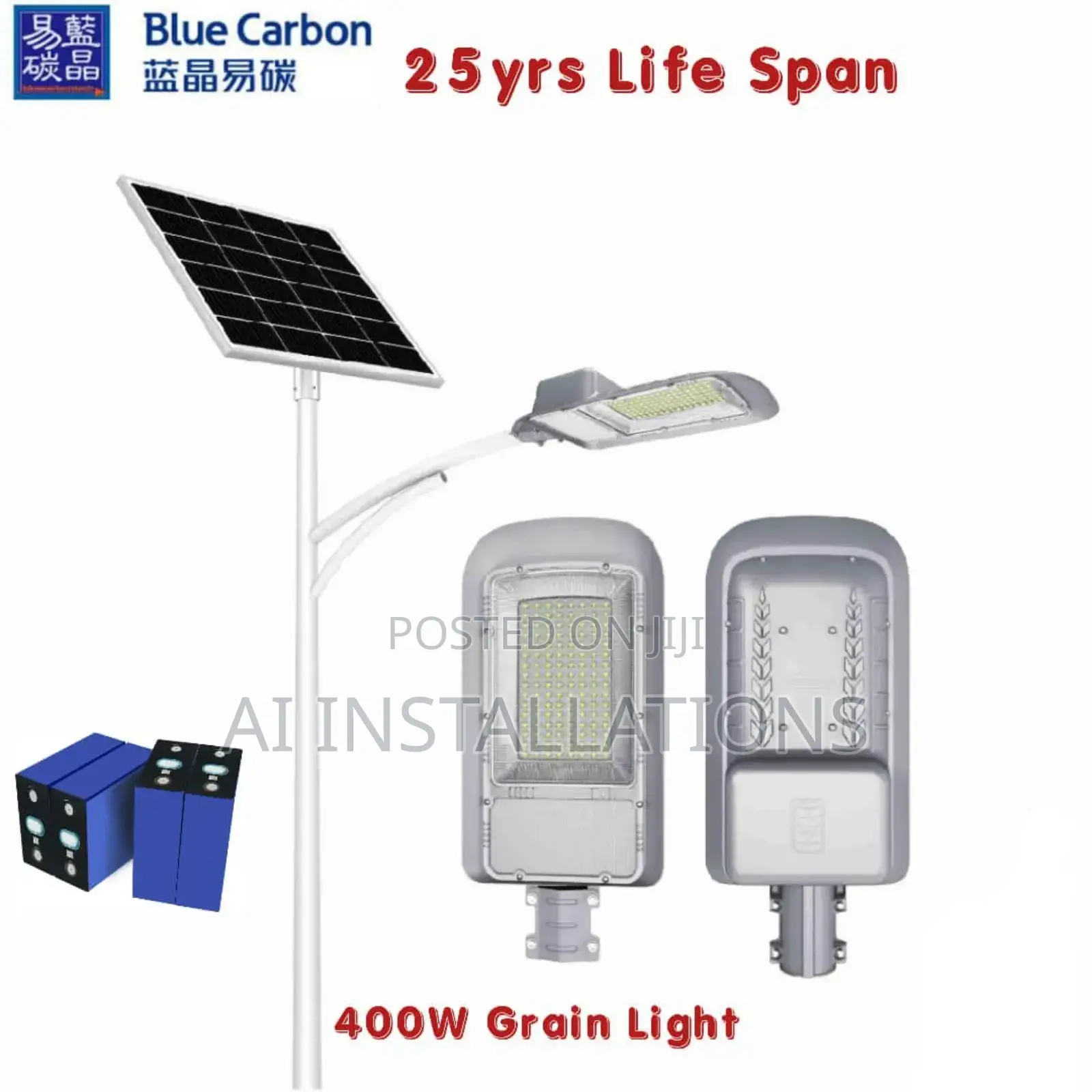400w Grain Blue Carbon Solar Streetlights
