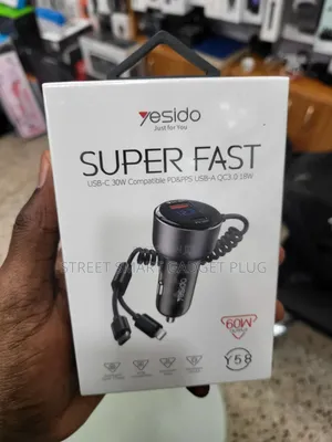Yesido 60watts Type C Lightning Car Charger