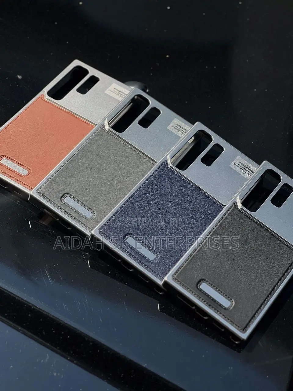 Premium Leather Metal Frame Case for Galaxy S24 Ultra
