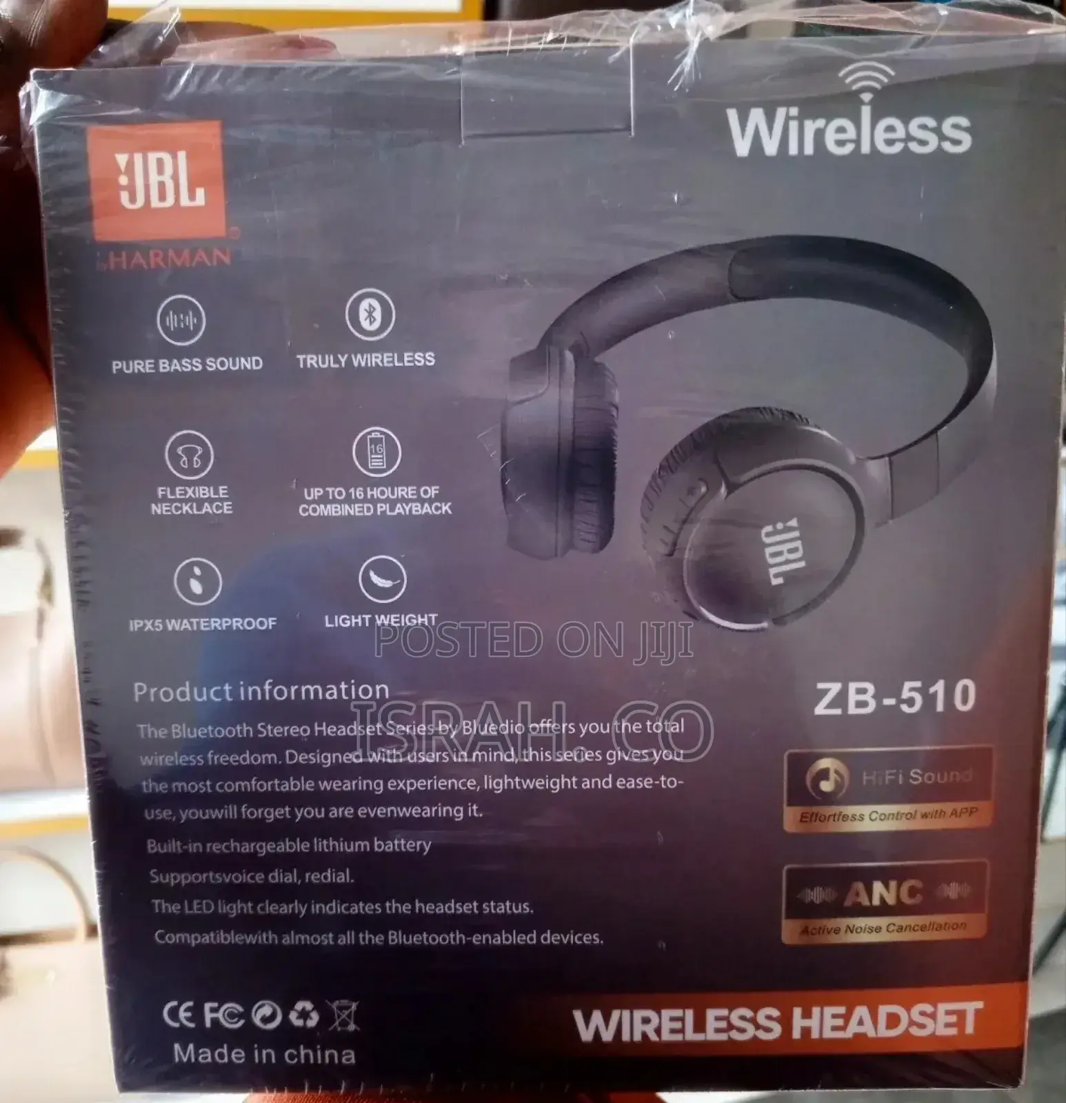 Box for JBL Tune 510bt or JBL Zb-510 Wireless Headphones