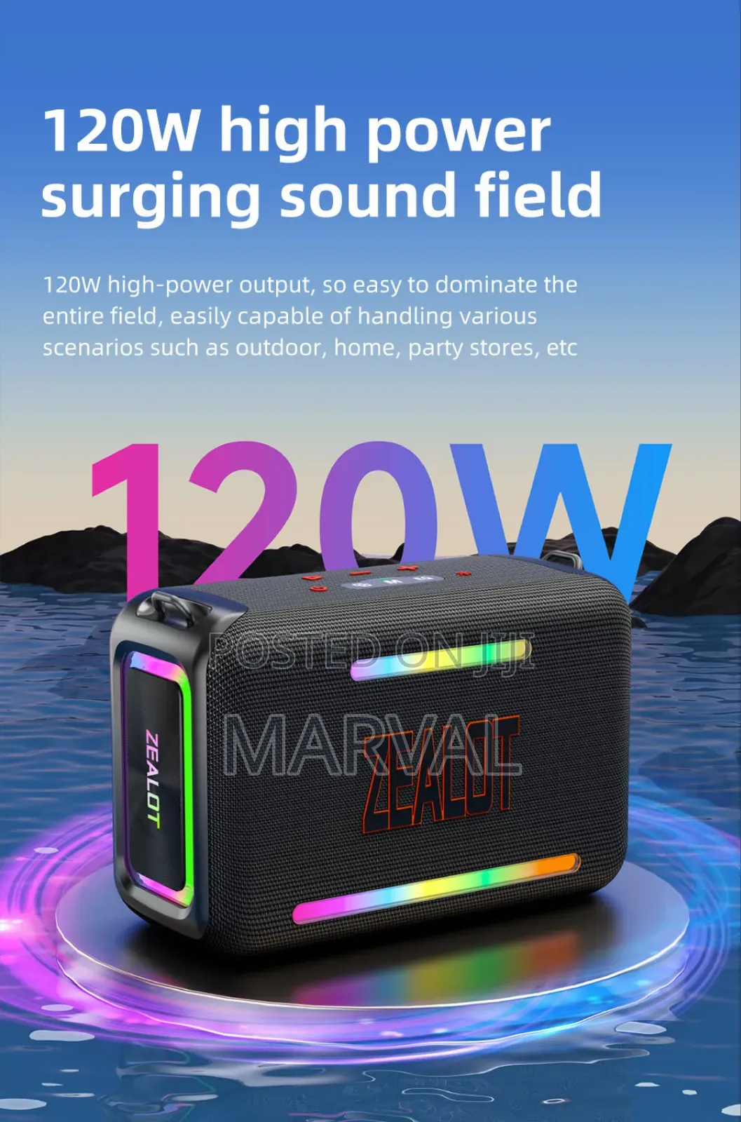 Zealot S95 120w Super Bass Subwoofer, Loud Bluetooth Speaker