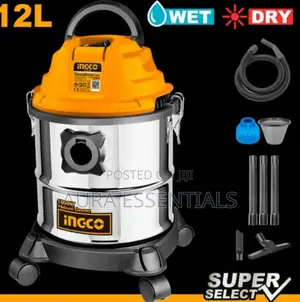 Ingco Vc12202, 1000w, 12l, Vacuum Cleaner, Silver/Orange