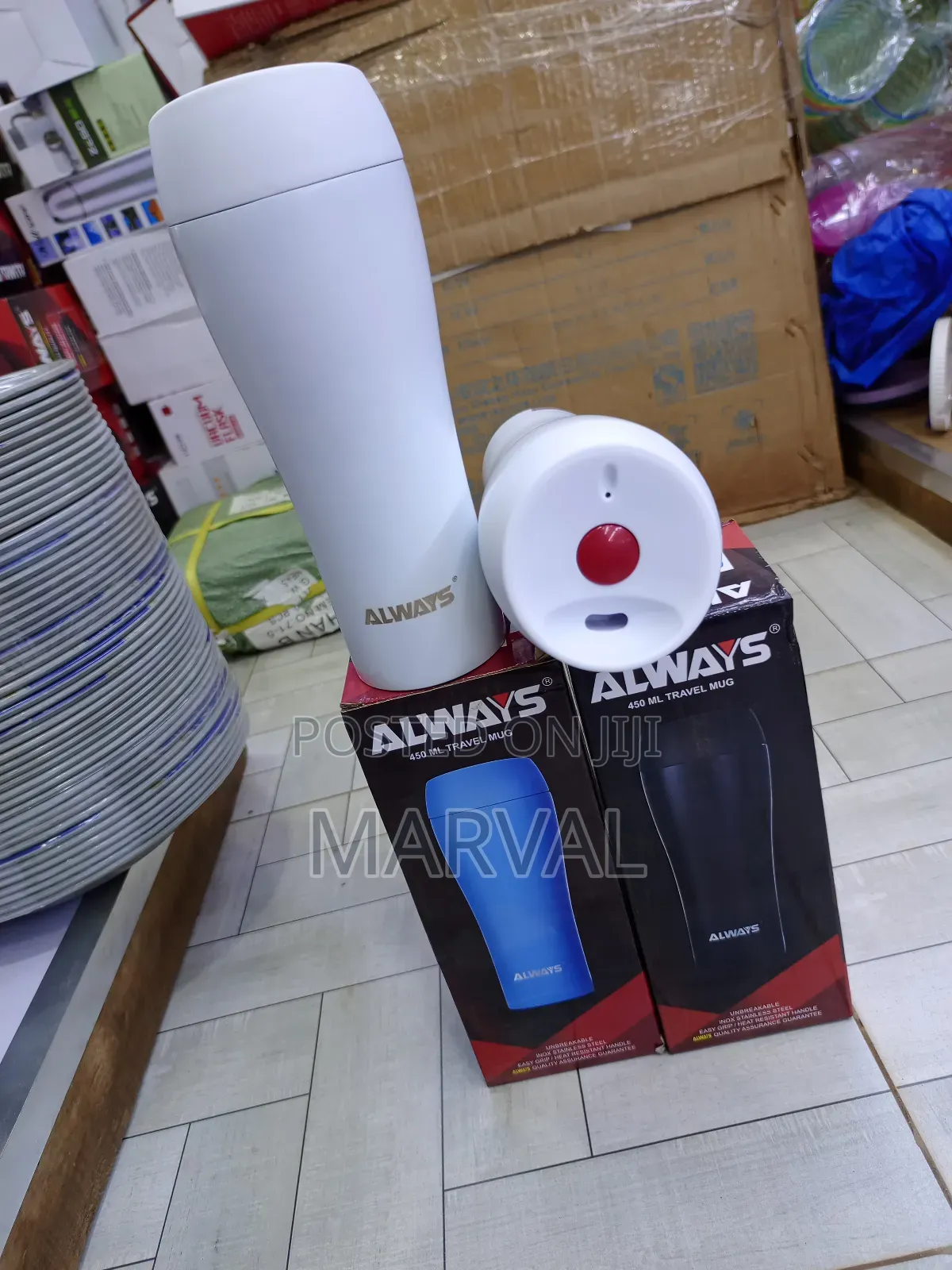 Alway 450mls Button Travel Mug