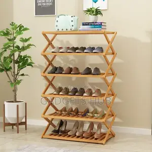 Easy to Install Folded Shelf Wooden Shoe Rack