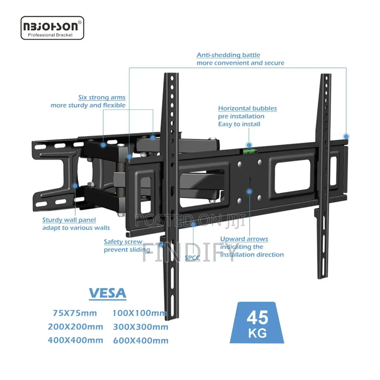 Metal Tv Wall Bracket Full Motion 32" - 80"