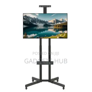 Mobile Tv Mounts 32"-75" Convenient Height Adjustment