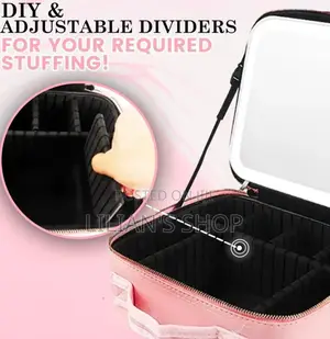 Travel Make Up Organiser Bag With Led Light Vanity Mirror
