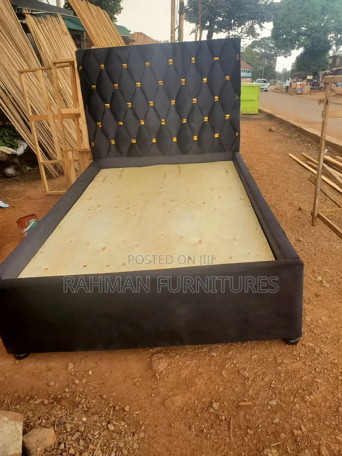 Black and Gold Four by Six Bed