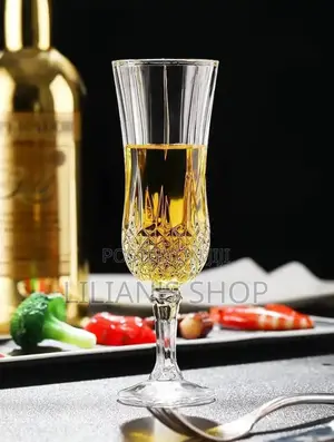 6pcs Crystal Clear Diamond Cut Champagne/Wine Glasses
