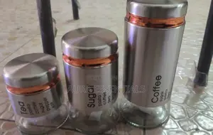 Spice Jars Set of 3, Metal Glass Salt Sugar Spice Jars
