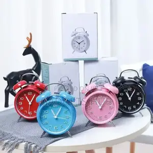 4 Inch Bell Alarm Clock Metal Analog Table