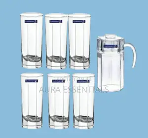 Luminarc 6 Pieces of Juice Glasses Cups and 1 Jar Water Set