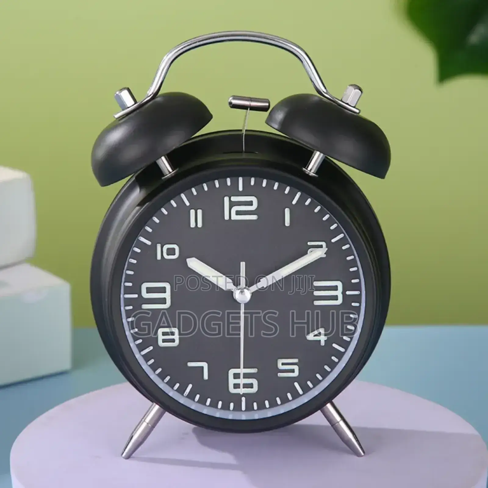 4 Inch Bell Alarm Clock Metal Analog Table