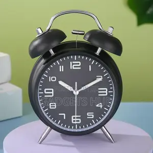 4 Inch Bell Alarm Clock Metal Analog Table