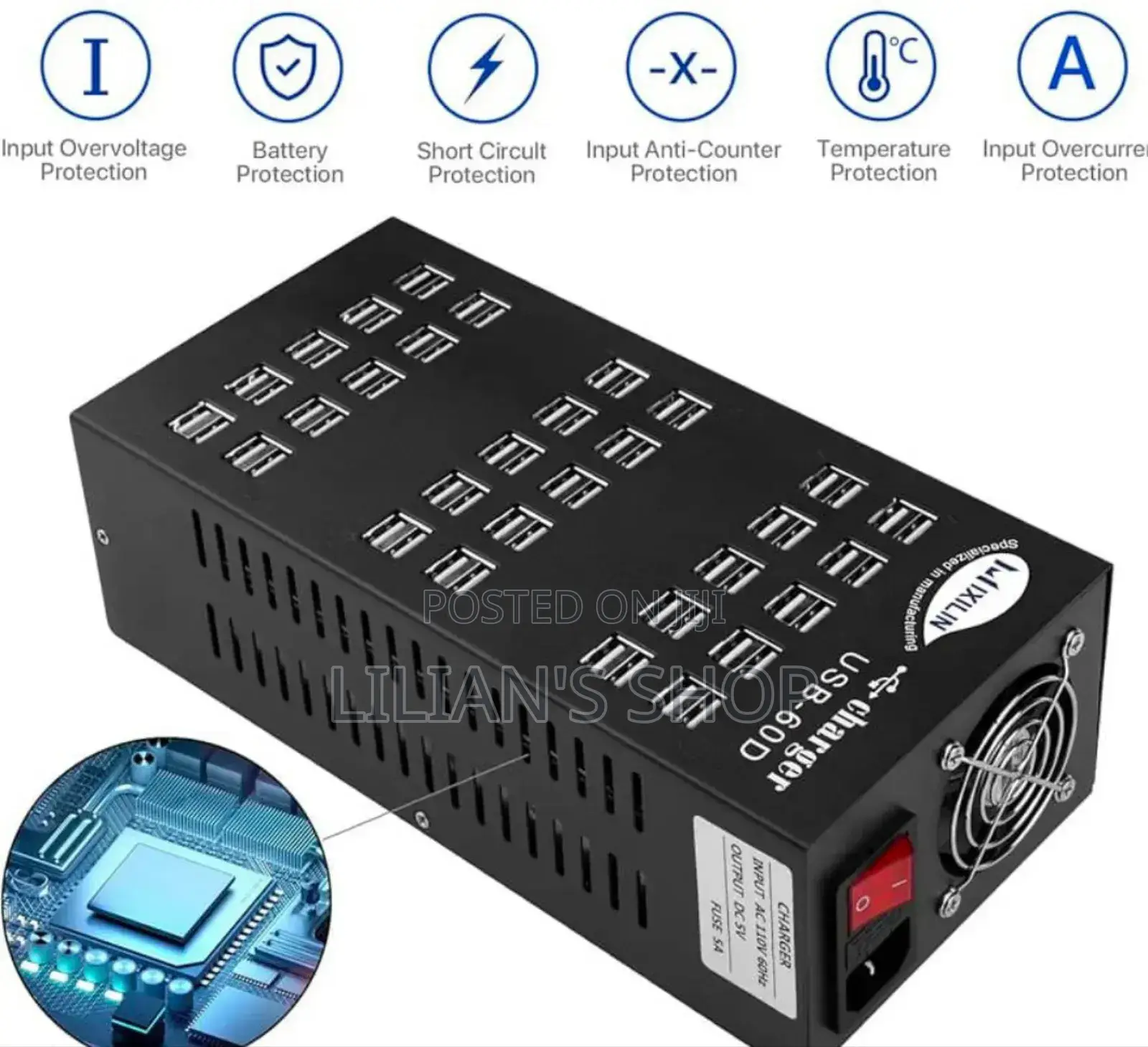 60 Ports Usb Charging Station With Intelligent Protection