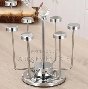 Rotating Stainless Steel 6 Glasses