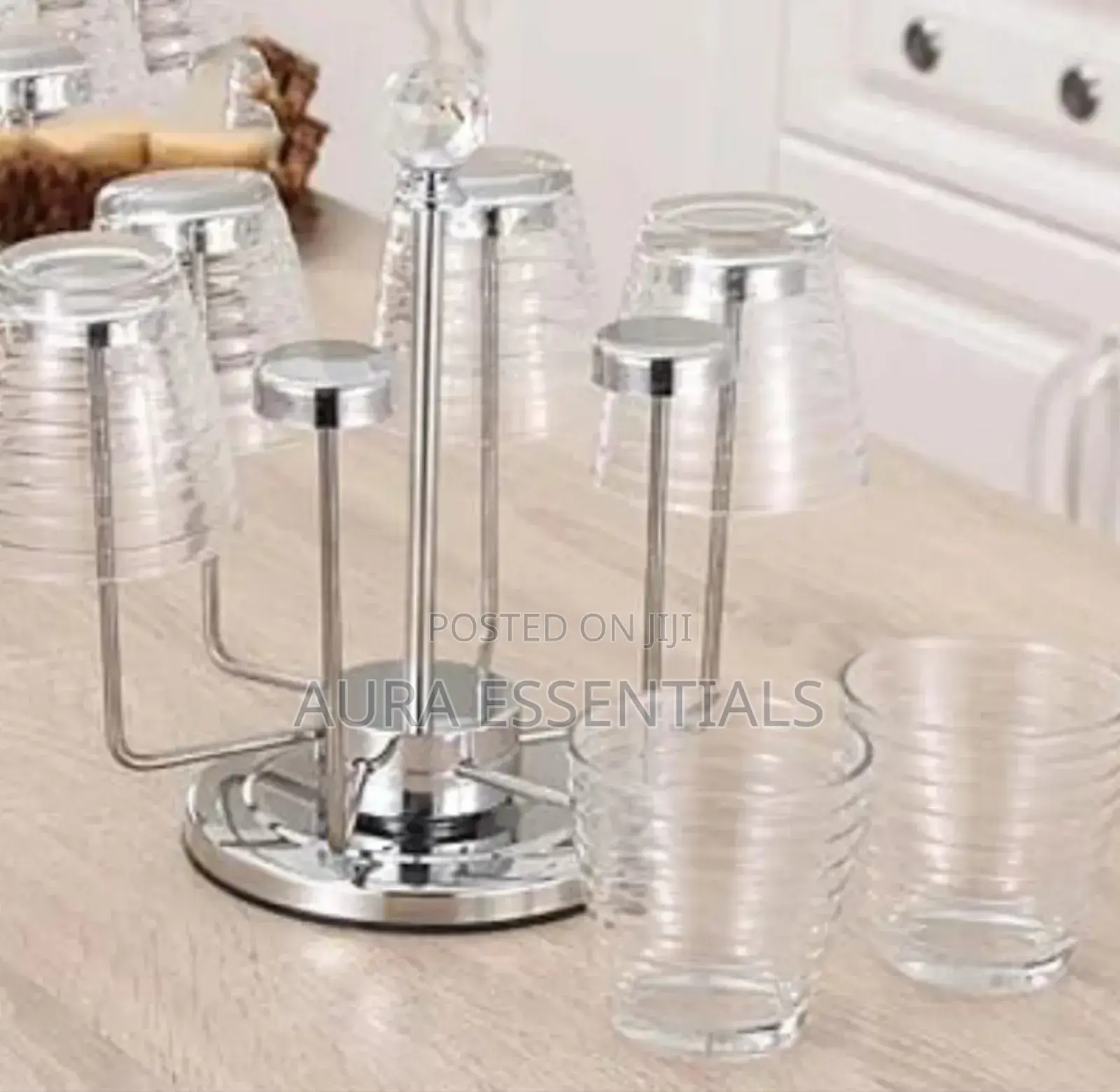 Rotating Stainless Steel 6 Glasses