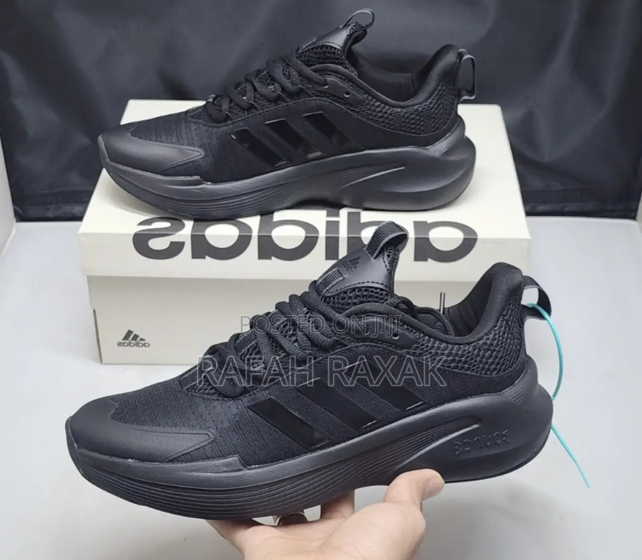 Original Black Adidas Alpha Bounce Trainer Running Sneakers