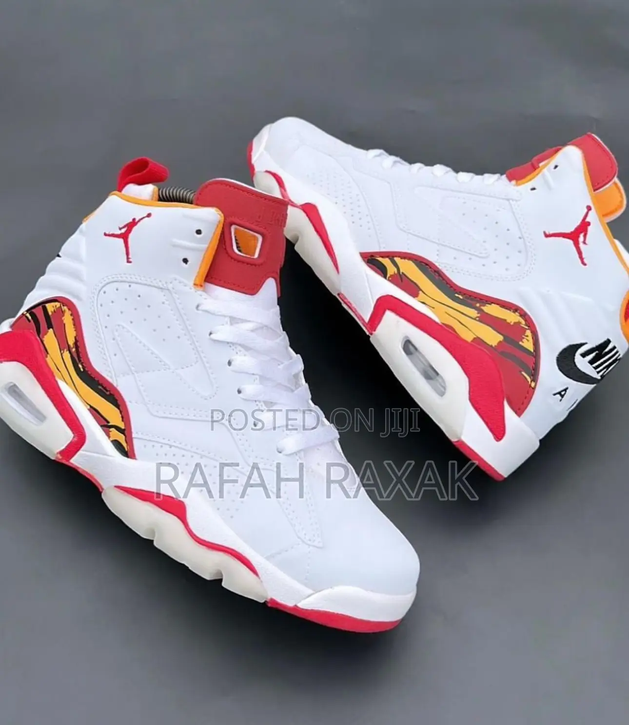 Original White/Red Air Jordan 6 Retro Jumpman MVP Sneakers