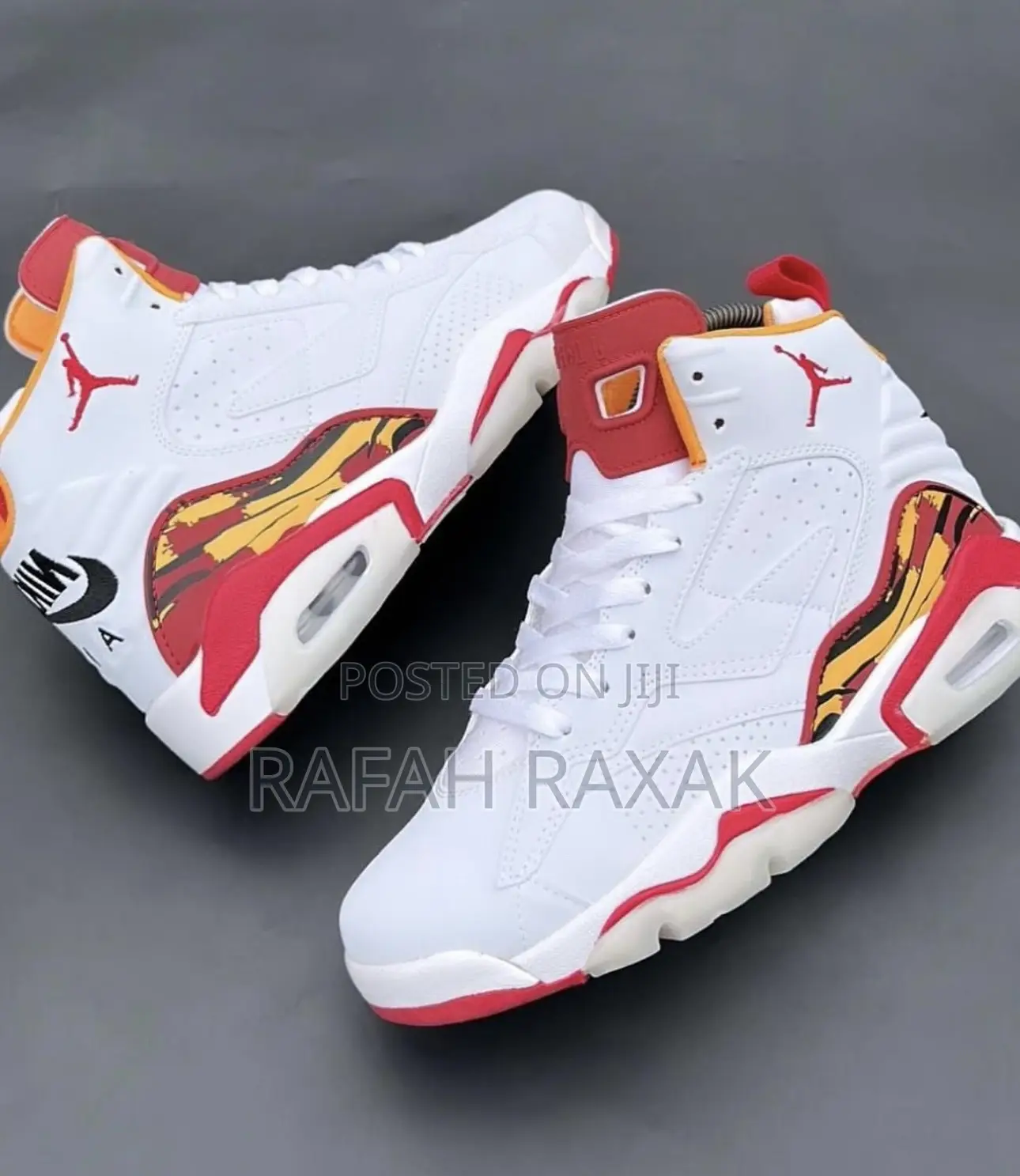Original White/Red Air Jordan 6 Retro Jumpman MVP Sneakers