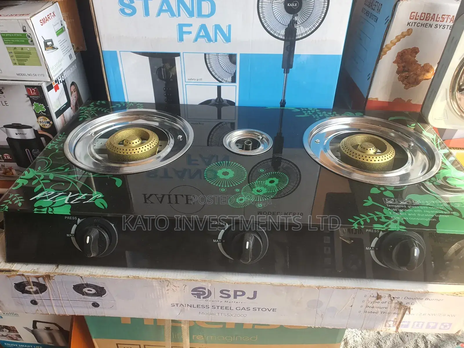 3 Plate Gas Burner Glass