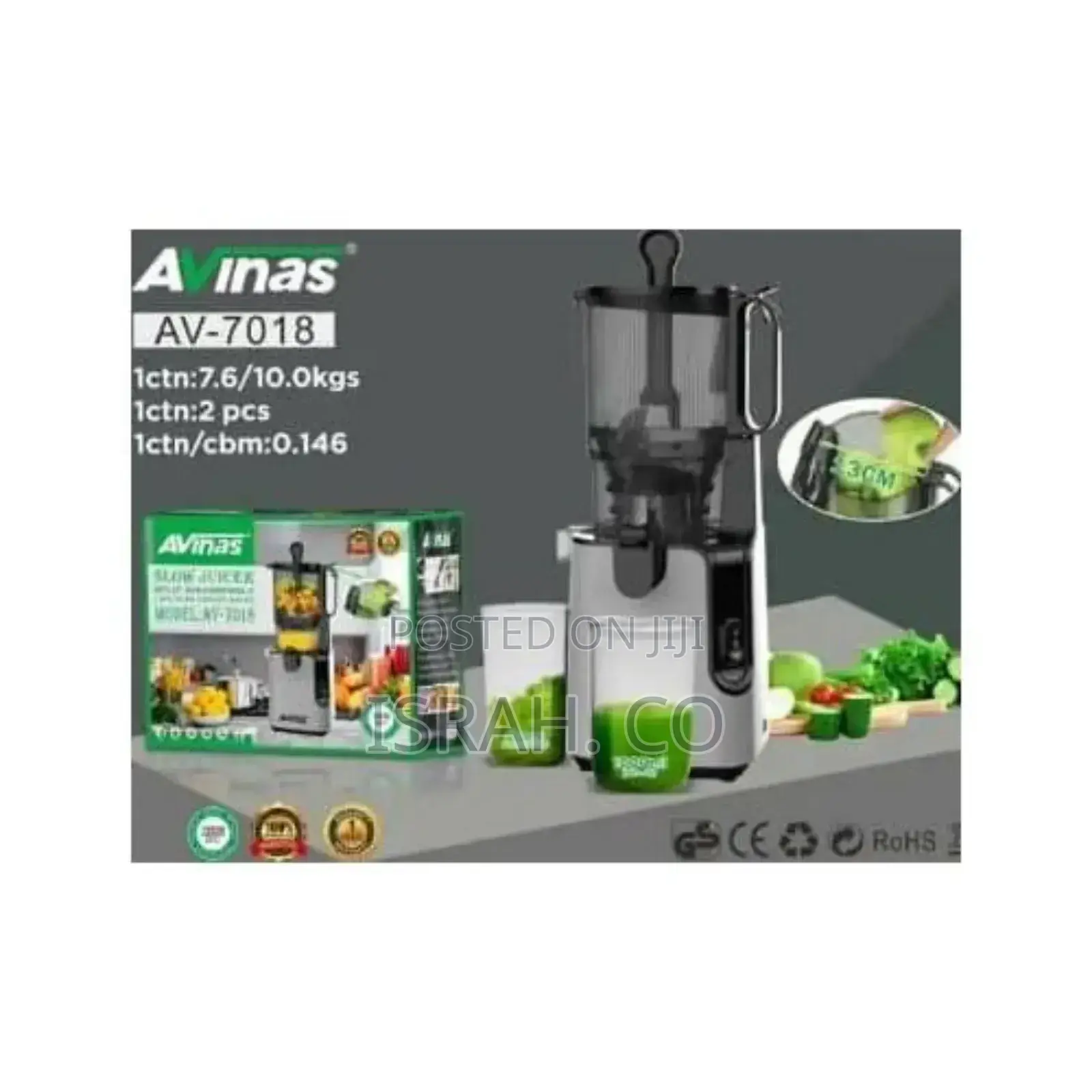 Avinas Juicer Machines Cold Press Juicer With 5.3" Large