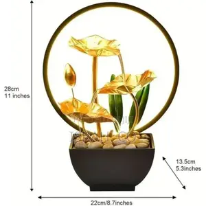 Flower Tabletop Water Fountain Waterfallfountain 3-Tierlotus