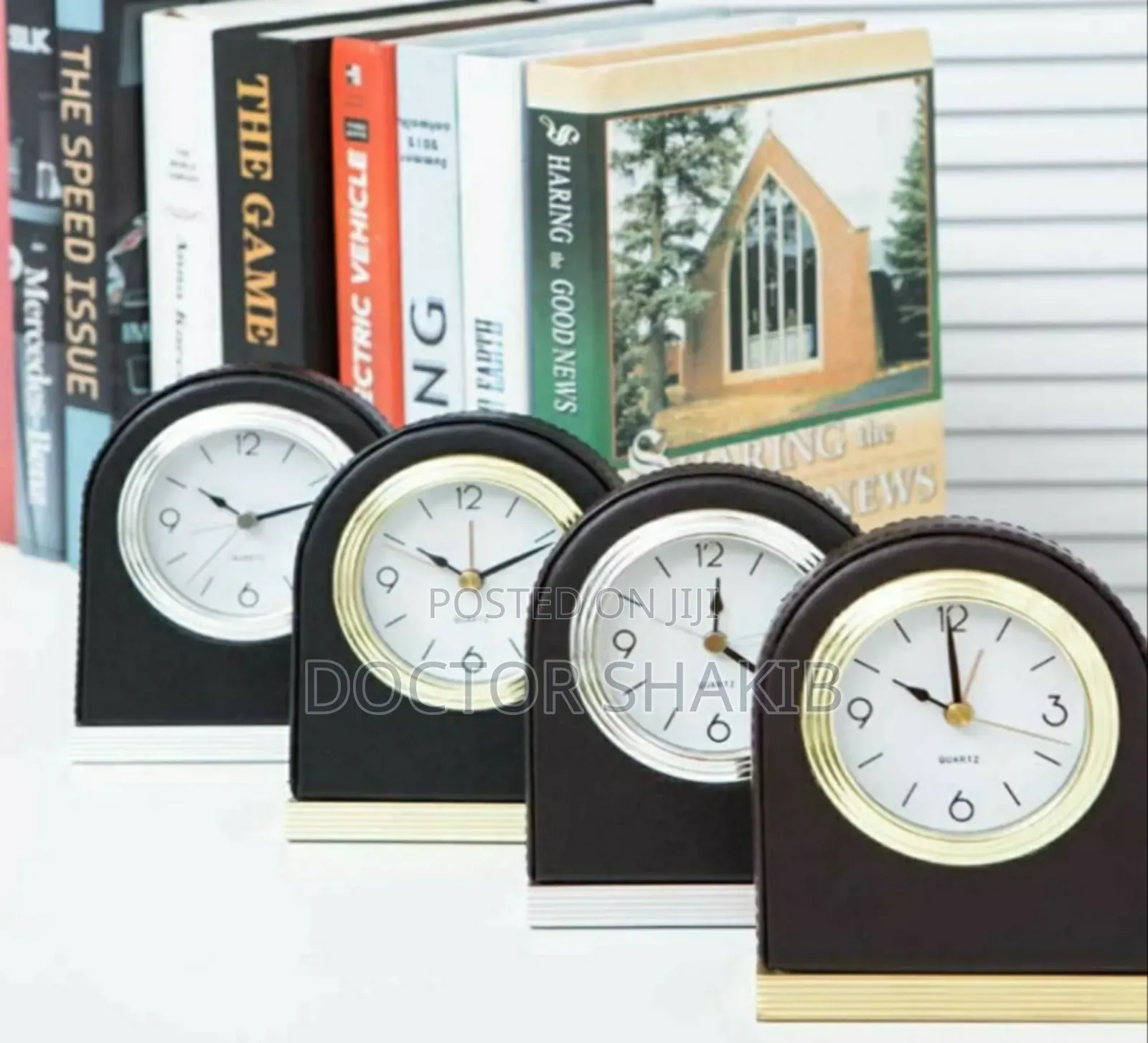 New Table Desktop Mute Leather Alarm Clock